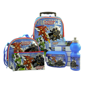 ست 6 در 1 کوله پشتی چرخدار 40 سانتی Justice League مدل Rainbow Max - Backpack - Trolly Bag - Promotion Items 6 in 1 - Justice League _کیف مدرسه